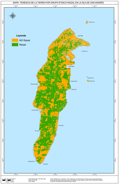 Mapa de San Andrés Islas Fuente: INCODER, 2015.